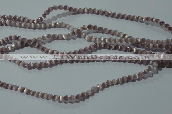 CCT312 15 inches 4mm faceted round cats eye beads wholesale