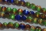 CCT317 15 inches 4mm faceted round cats eye beads wholesale