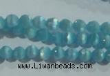 CCT324 15 inches 4mm faceted round cats eye beads wholesale