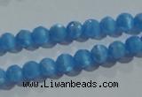 CCT325 15 inches 4mm faceted round cats eye beads wholesale