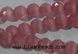 CCT353 15 inches 6mm faceted round cats eye beads wholesale