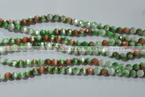 CCT365 15 inches 6mm faceted round cats eye beads wholesale