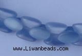 CCT37 14.5 inches 6*10mm drum-shaped light blue cats eye beads