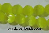 CCT375 15 inches 8mm faceted round cats eye beads wholesale