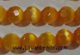 CCT378 15 inches 8mm faceted round cats eye beads wholesale