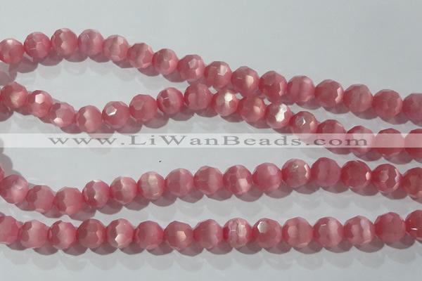 CCT391 15 inches 10mm faceted round cats eye beads wholesale