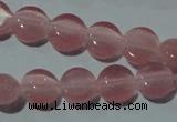 CCT452 15 inches 6mm flat round cats eye beads wholesale