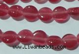 CCT453 15 inches 6mm flat round cats eye beads wholesale