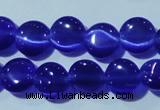 CCT466 15 inches 6mm flat round cats eye beads wholesale