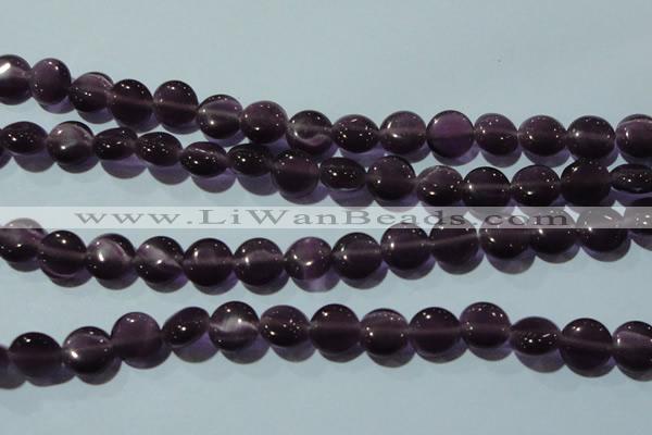 CCT491 15 inches 8mm flat round cats eye beads wholesale