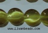 CCT518 15 inches 10mm flat round cats eye beads wholesale