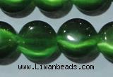 CCT523 15 inches 10mm flat round cats eye beads wholesale