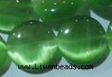 CCT575 15 inches 14mm flat round cats eye beads wholesale