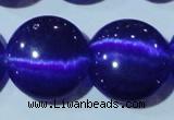 CCT580 15 inches 14mm flat round cats eye beads wholesale