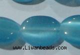 CCT752 15 inches 11*15mm oval cats eye beads wholesale