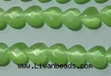 CCT965 15 inches 10*10mm faceted heart cats eye beads wholesale