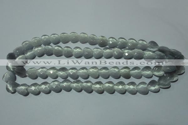 CCT970 15 inches 12*12mm faceted heart cats eye beads wholesale