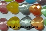 CCT980 15 inches 14*14mm faceted heart cats eye beads wholesale