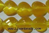 CCT986 15 inches 16*16mm faceted heart cats eye beads wholesale