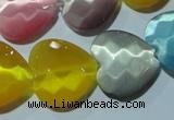 CCT992 15 inches 18*18mm faceted heart cats eye beads wholesale