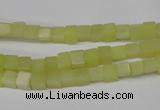 CCU03 15.5 inches 4*4mm cube olive jade beads wholesale