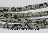 CCU04 15.5 inches 4*4mm cube dalmatian jasper beads wholesale