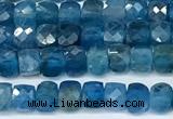 CCU1024 15 inches 4mm faceted cube apatite beads