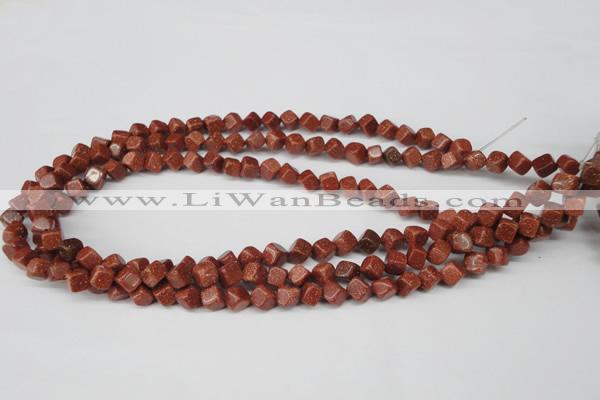 CCU105 15.5 inches 6*6mm cube goldstone beads wholesale