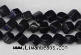 CCU106 15.5 inches 6*6mm cube blue goldstone beads wholesale