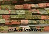 CCU1098 15 inches 2*4mm cuboid unakite beads