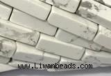 CCU1138 15 inches 4*13mm cuboid white howlite beads