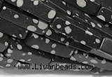 CCU1165 15 inches 4*13mm cuboid snowflake obsidian beads