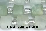 CCU1311 15 inches 7mm - 8mm faceted cube aquamarine beads