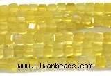 CCU1330 15 inches 2.5mm faceted cube yellow agate beads