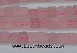 CCU300 15.5 inches 4*4mm cube rose quartz beads wholesale