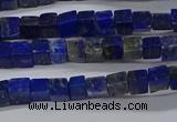 CCU315 15.5 inches 4*4mm cube lapis lazuli beads wholesale