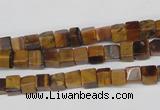 CCU34 15.5 inches 5*5mm cube yellow tiger eye beads wholesale