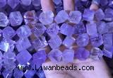 CCU400 15.5 inches 8*10mm - 14*16mm cube lavender amethyst beads