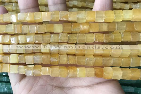 CCU480 15.5 inches 6*6mm cube yellow aventurine beads wholesale