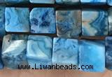 CCU483 15.5 inches 6*6mm cube blue crazy lace agate beads