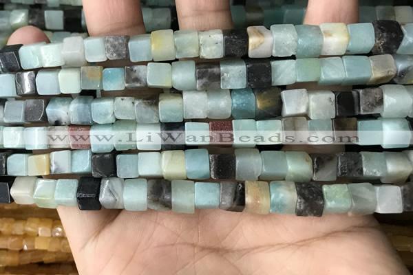 CCU486 15.5 inches 6*6mm cube amazonite beads wholesale