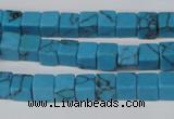 CCU50 15.5 inches 6*6mm cube turquoise beads wholesale