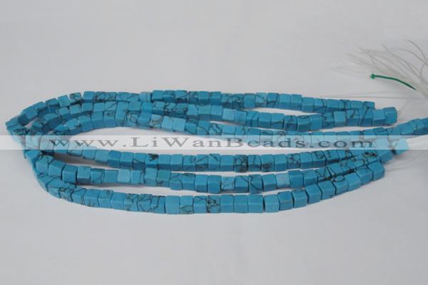 CCU50 15.5 inches 6*6mm cube turquoise beads wholesale