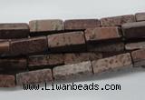 CCU508 15.5 inches 4*13mm cuboid red artistic jasper beads wholesale