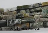 CCU521 15.5 inches 4*13mm cuboid moss agate beads wholesale