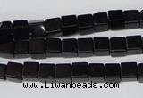 CCU53 15.5 inches 6*6mm cube black agate beads wholesale