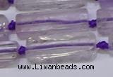 CCU601 15.5 inches 8*20mm - 10*30mm cuboid amethyst beads