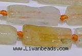 CCU604 15.5 inches 8*20mm - 10*30mm cuboid citrine gemstone beads