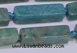 CCU615 15.5 inches 8*20mm - 10*30mm cuboid amazonite beads