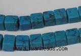 CCU62 15.5 inches 8*8mm cube turquoise beads wholesale